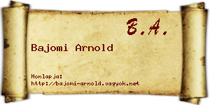 Bajomi Arnold névjegykártya